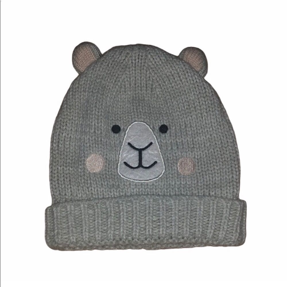 Kid's Animal Grey Knit Beanie Winter Hat